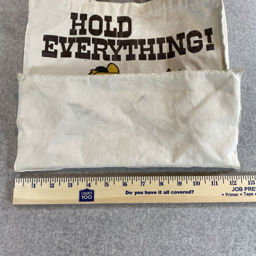 Vintage Disney Mickey Mouse Canvas Tote Bag "Hold Everything!" Cowboy Cream Rare - Picture 4 of 10